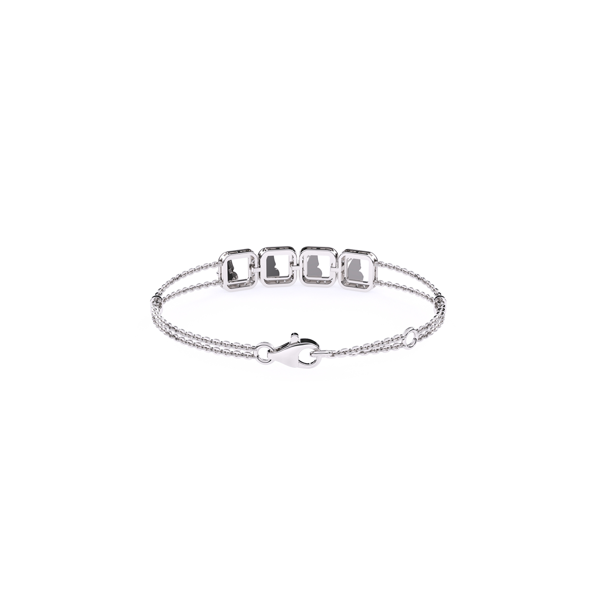 Four Square Rose Gold Diamond Bracelet